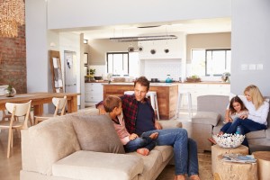 Family spending time together at home